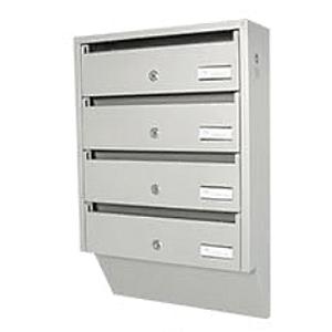 PD934 Vertical indoor postbox, 4 mailboxes, grey