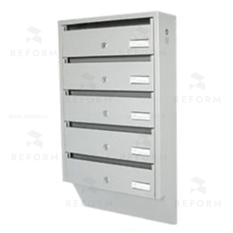 PD935 Vertical indoor postbox, 5 mailboxes, grey