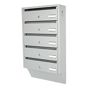 PD935 Vertical indoor postbox, 5 mailboxes, grey