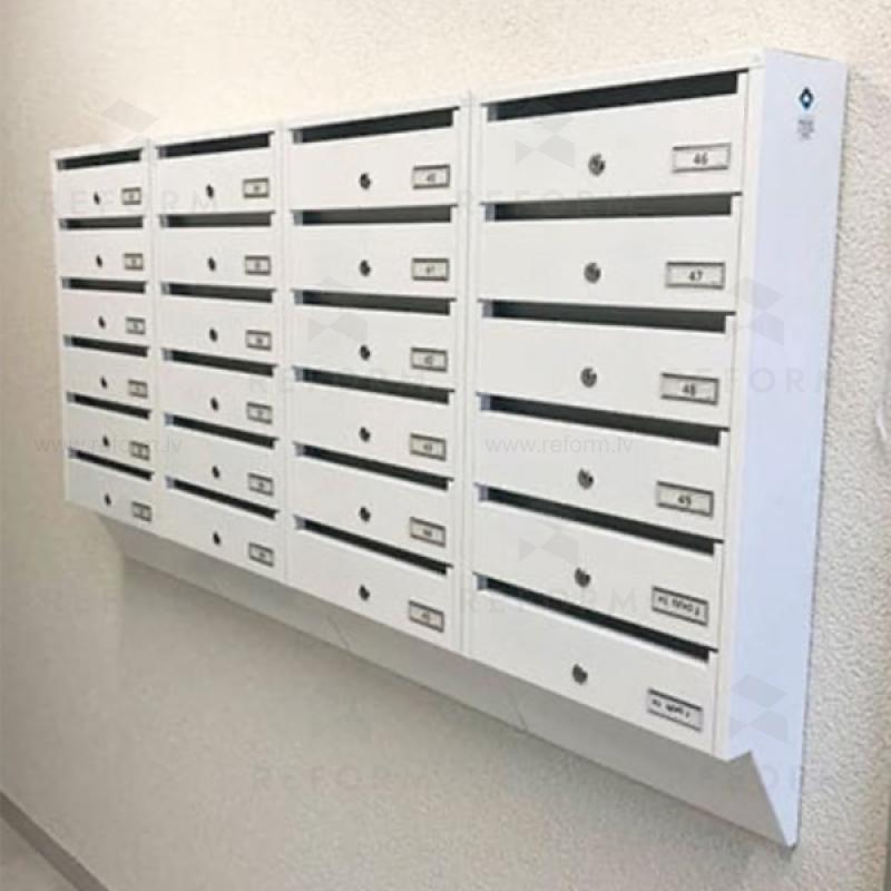 PD937 Vertical indoor postbox, 7 mailboxes, grey