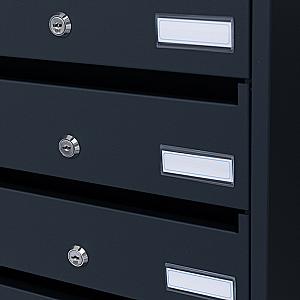 PD939 Vertical indoor postbox, 9 mailboxes, matte anthracite