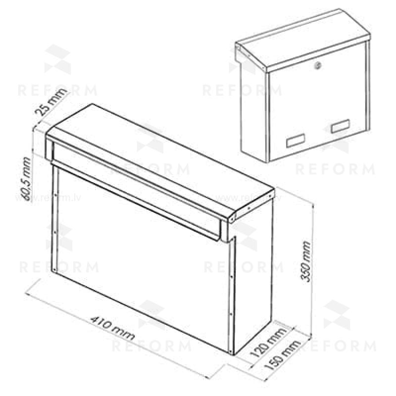 PD92 Antracīta Divpusēja individuālā pastkaste