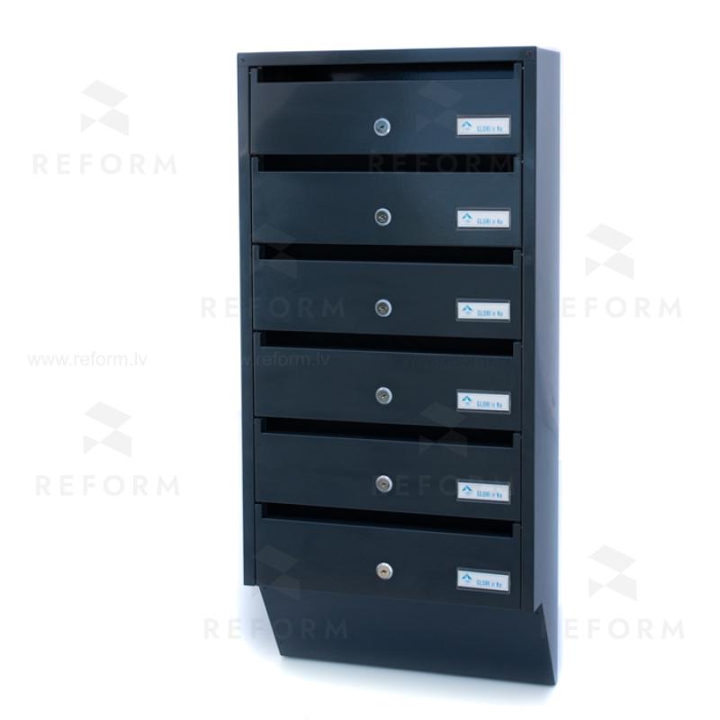 PD936 Vertical indoor postbox, 6 mailboxes, anthracite
